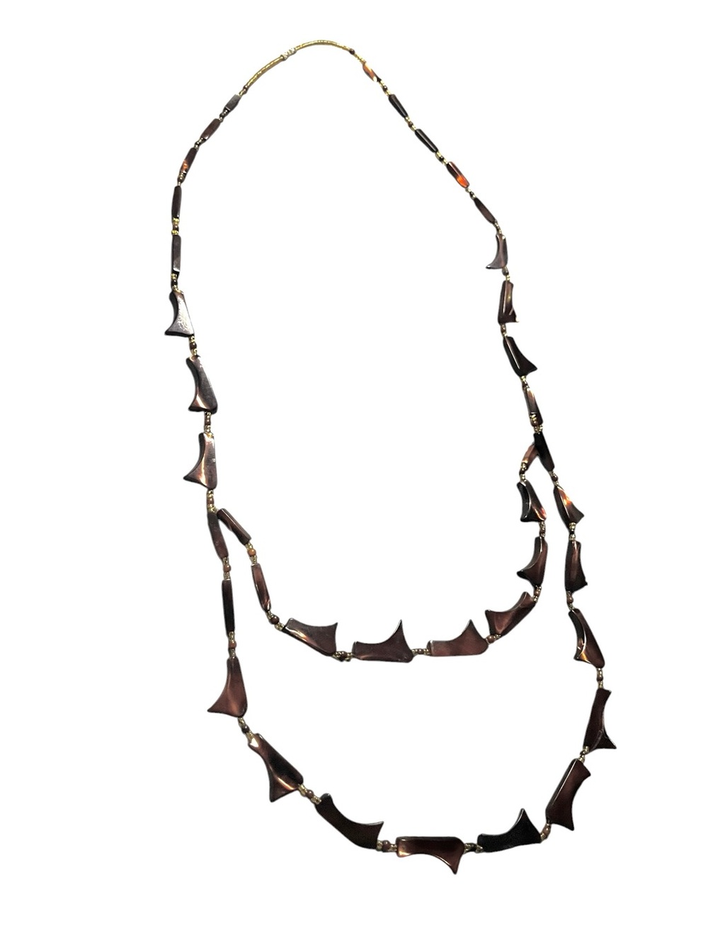 1970s Brown Mother of Pearl Necklace
